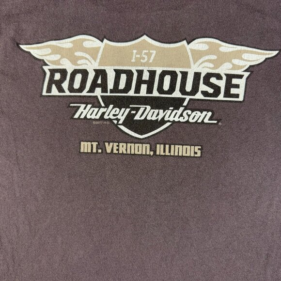 Harley Davidson Motorcycle Shirt Mens Large Short Sleeve I-57 Roadhouse Illinois - Picture 7 of 8